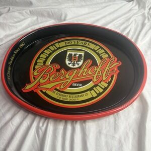 Vintage Berghoff Beer Tray 100 Years Chicago Restaurant Co Serving Barware